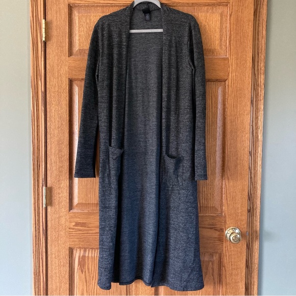 Agnes & Dora Sweaters - Agnes & Dora Dark Gray Blend Long Open Cardigan Large